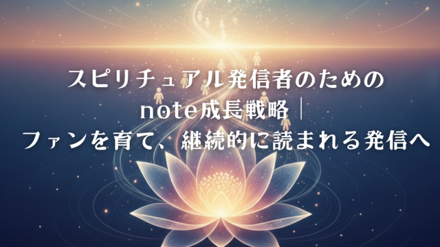 スピリチュアル発信者のためのnote成長戦略｜ファンを育て、継続的に読まれる発信へ