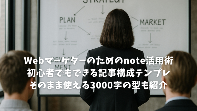 Webマーケターのためのnote活用術｜初心者でもできる記事構成テンプレ｜そのまま使える3000字の型つき