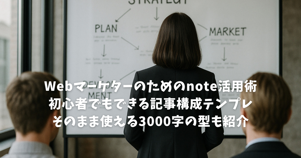 Webマーケターのためのnote活用術｜初心者でもできる記事構成テンプレ｜そのまま使える3000字の型つき